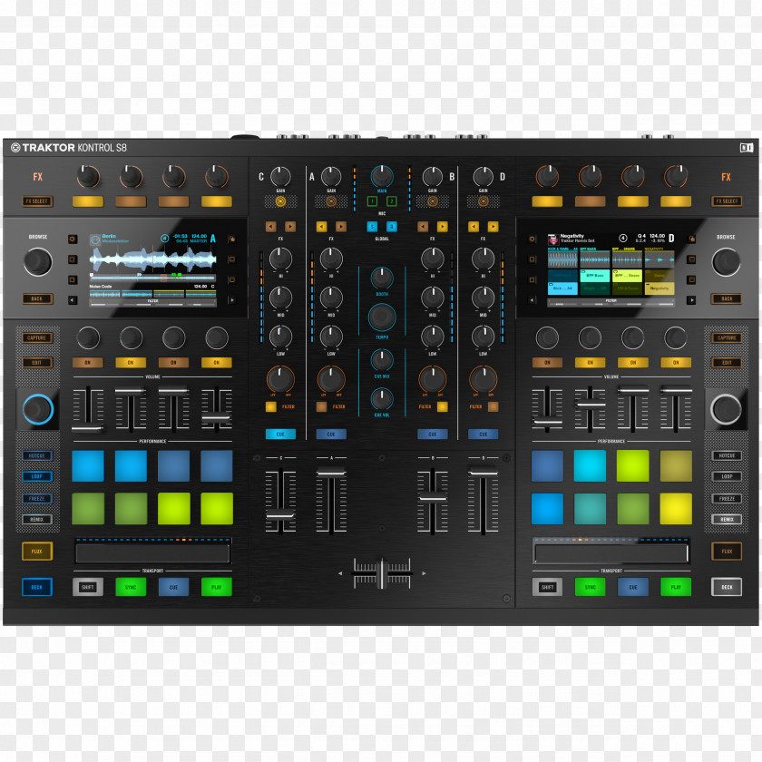 Musical Instruments Native Traktor Kontrol S8 Disc Jockey DJ Controller PNG