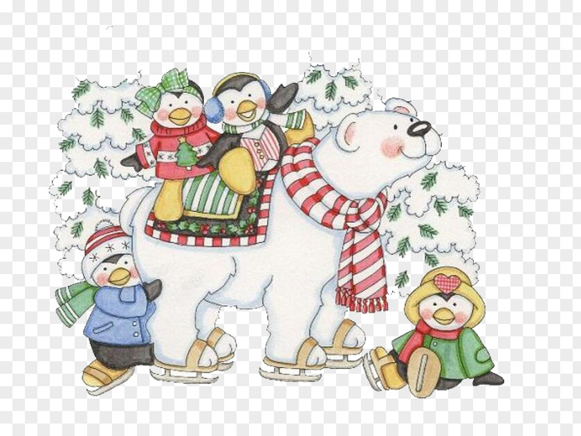 Polar Bear Christmas Message Clip Art PNG