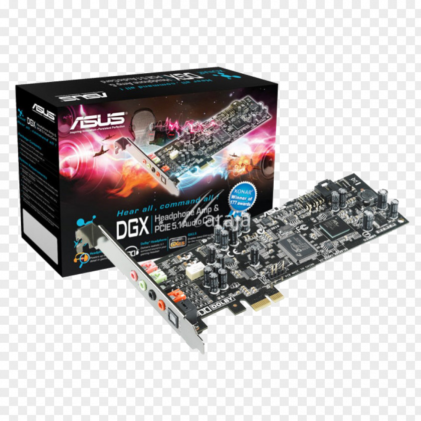 Sound Card Graphics Cards & Video Adapters Audio PCI Express Asus Xonar DGX 5.1 Surround PNG