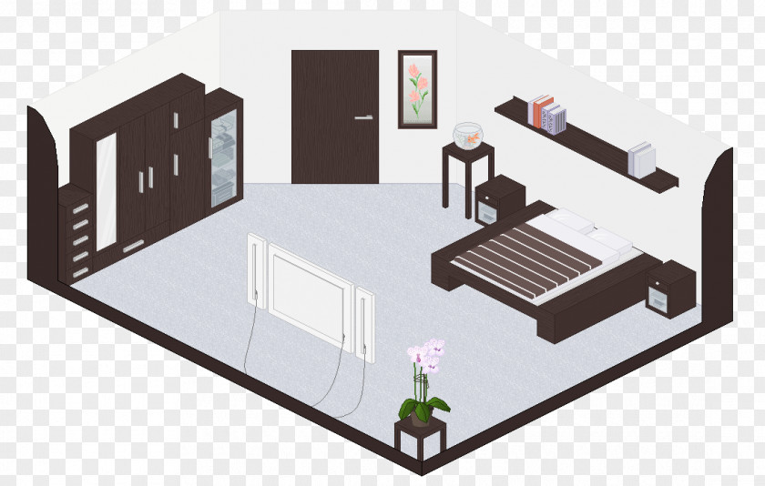 House Pixel Art Bedroom PNG