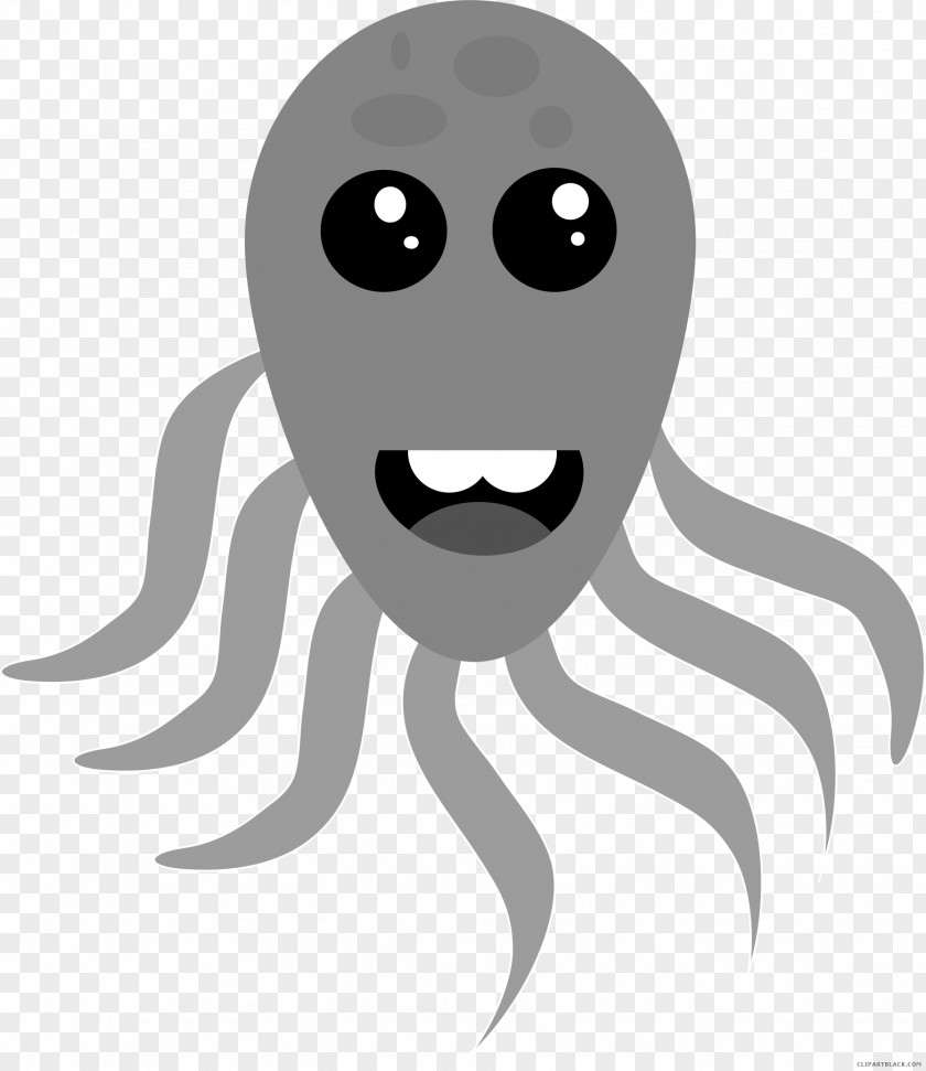 OCTOPUS Clipart Octopus Clip Art Black And White Cartoon Image PNG