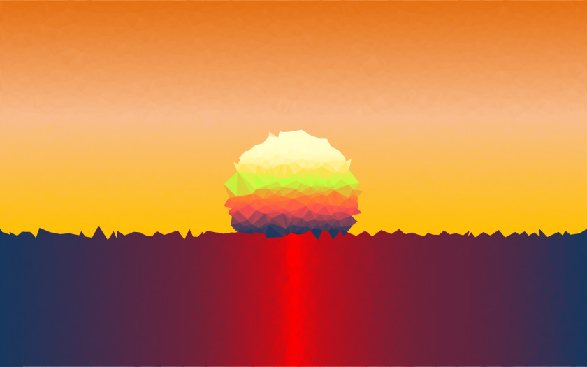 Sunset Low Poly Clip Art PNG