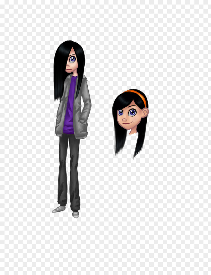 Violet Parr Black Hair Cartoon Outerwear Character PNG