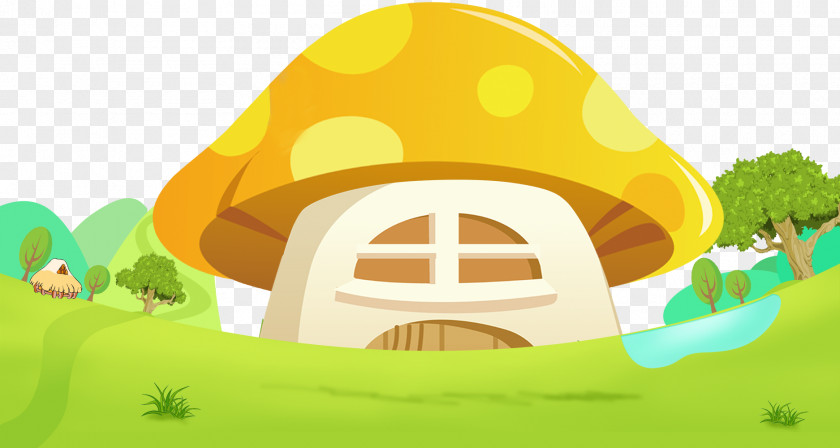 Mushroom House Cartoon Animation PNG