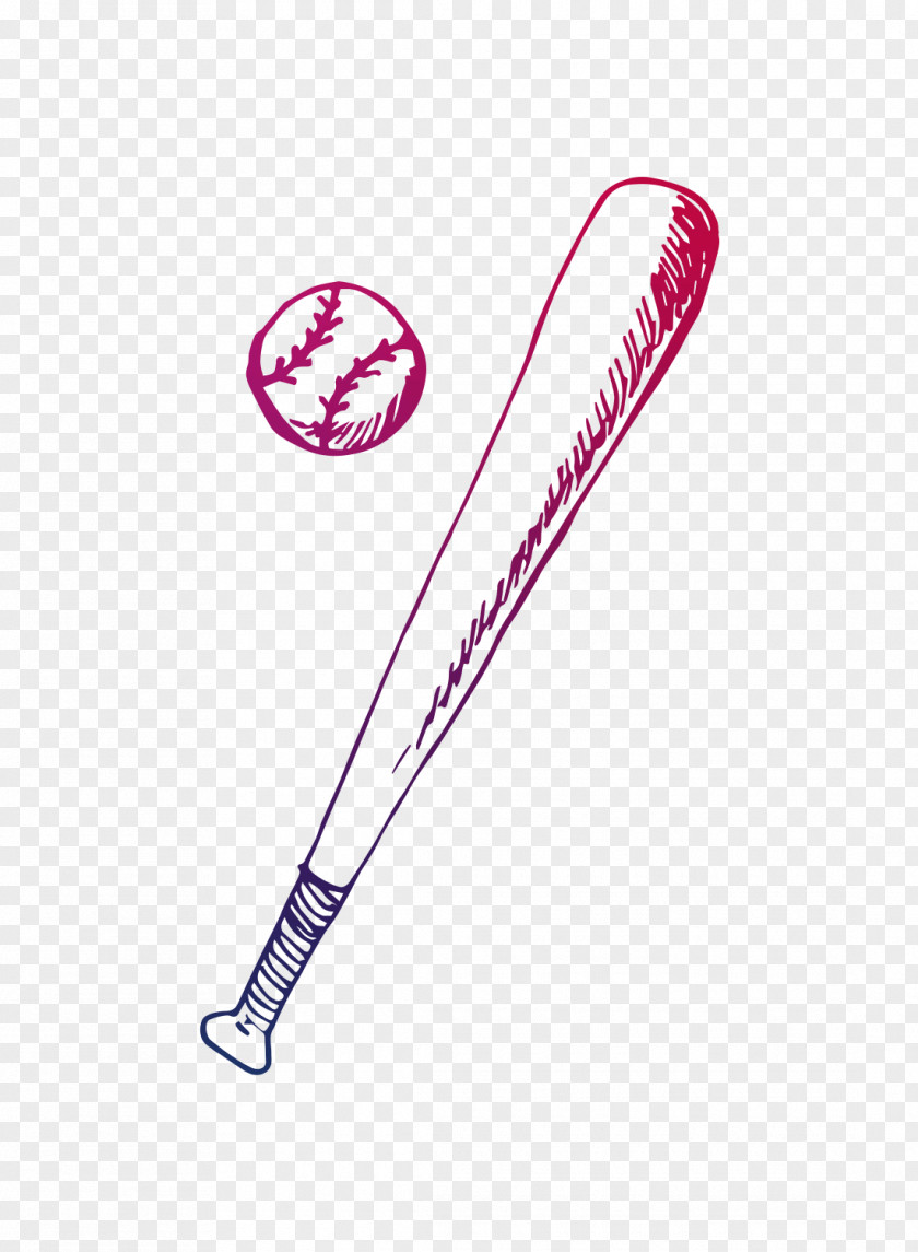 Pink M Line BAT-M Font Softball PNG