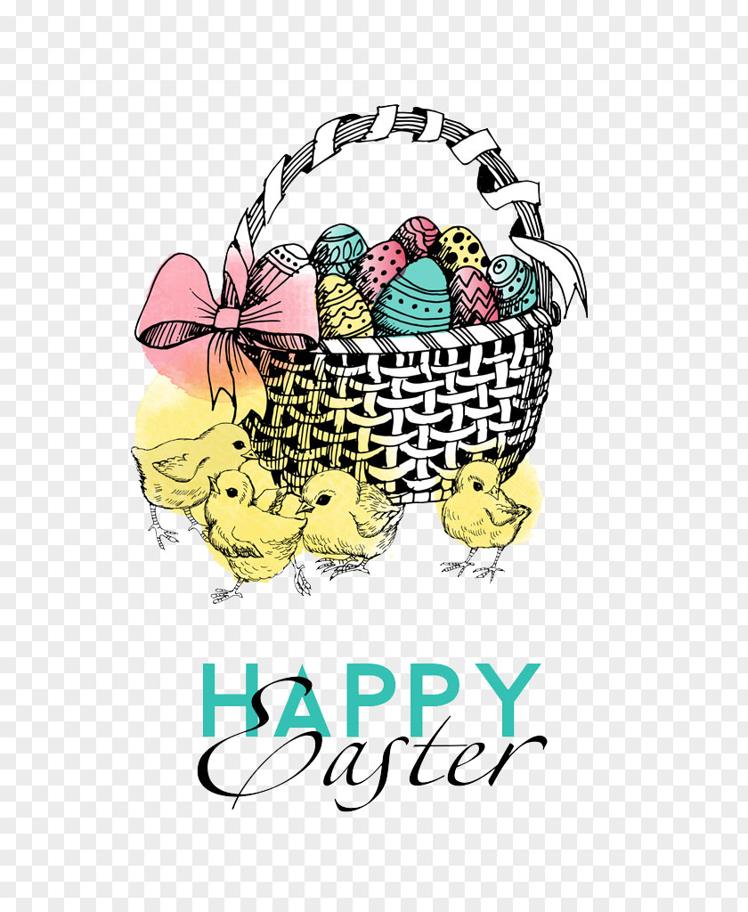 Cartoon Chick With Easter Eggs Image Bunny Egg Clip Art PNG