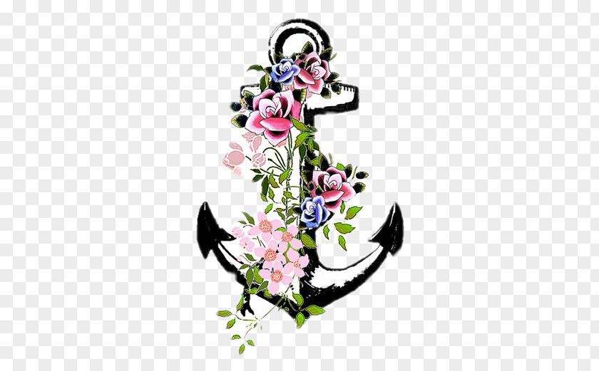 Flower Tattoo Flash Anchor Color PNG
