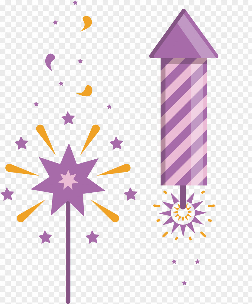 Purple Fireworks Vector PNG