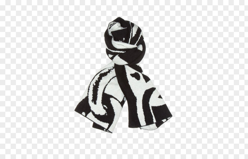 Black And White Knitted Scarf Fight Designer PNG