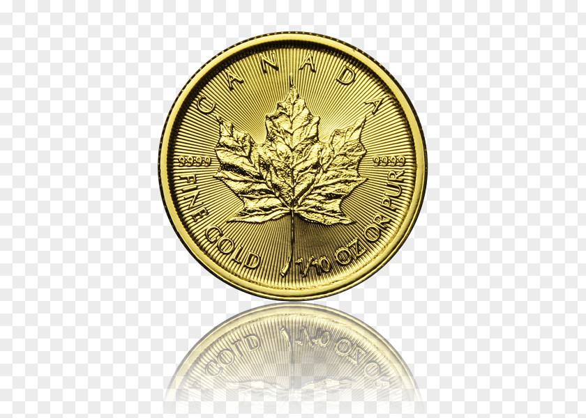 Coin Gold Canadian Maple Leaf Bullion PNG