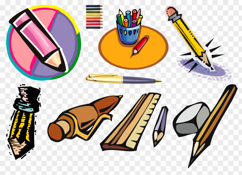 Color Pencil Compass Clip Art PNG