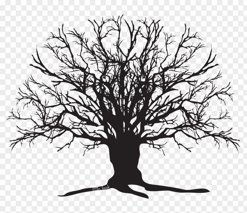 Creepy Tree Silhouette Oak Clip Art PNG