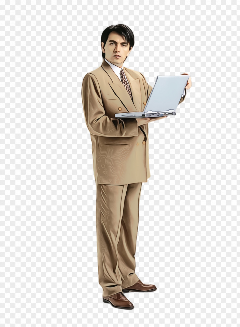 Business Businessperson Standing White-collar Worker Suit Job Laptop PNG