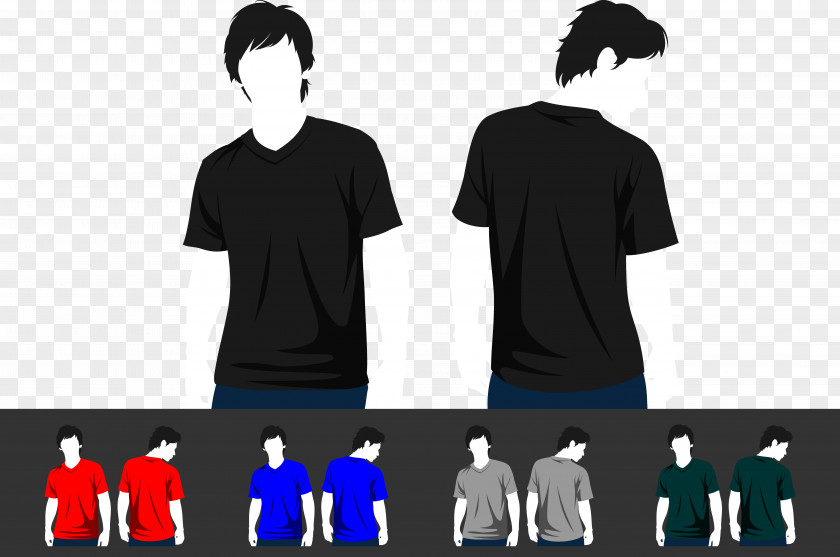 Colorful Short Sleeve Model T-shirt PNG