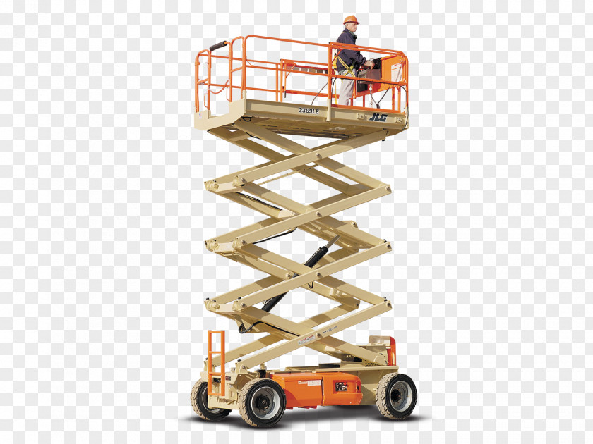 Upright JLG Industries Aerial Work Platform Forklift Elevator Material-handling Equipment PNG