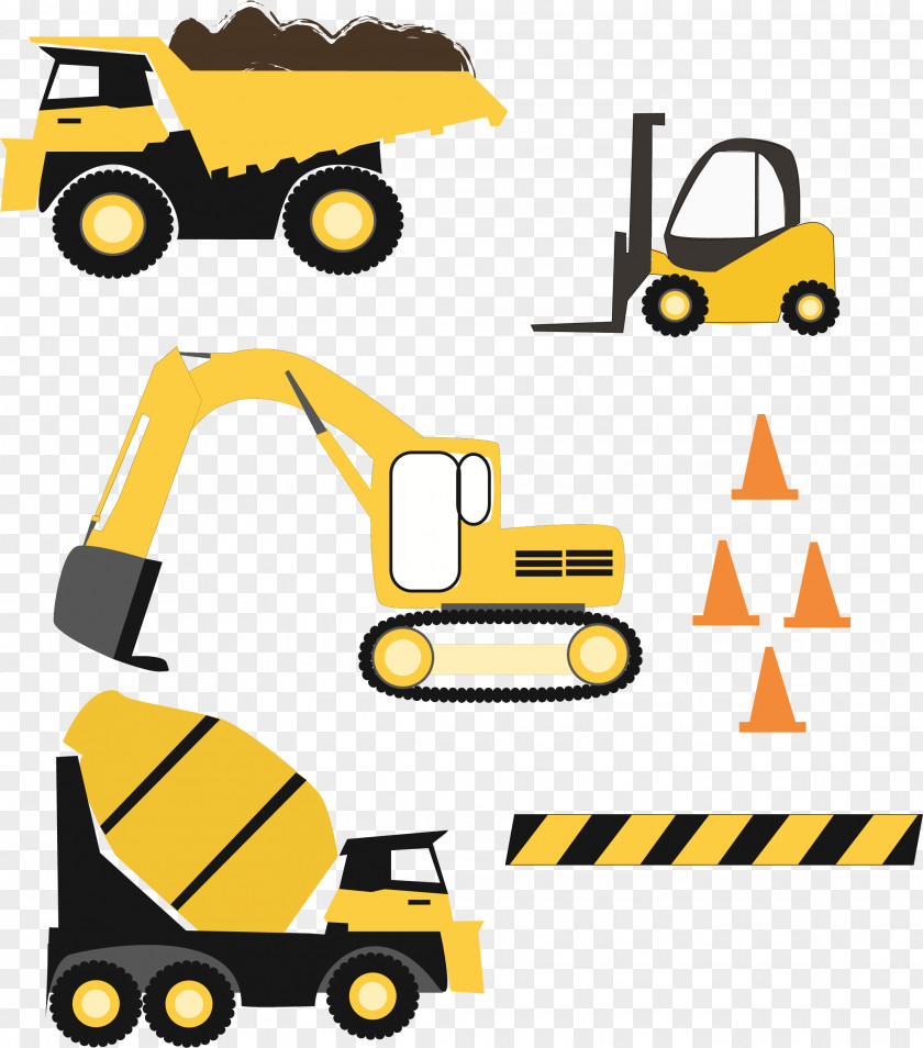 Car Construction Equipment Cartoon PNG