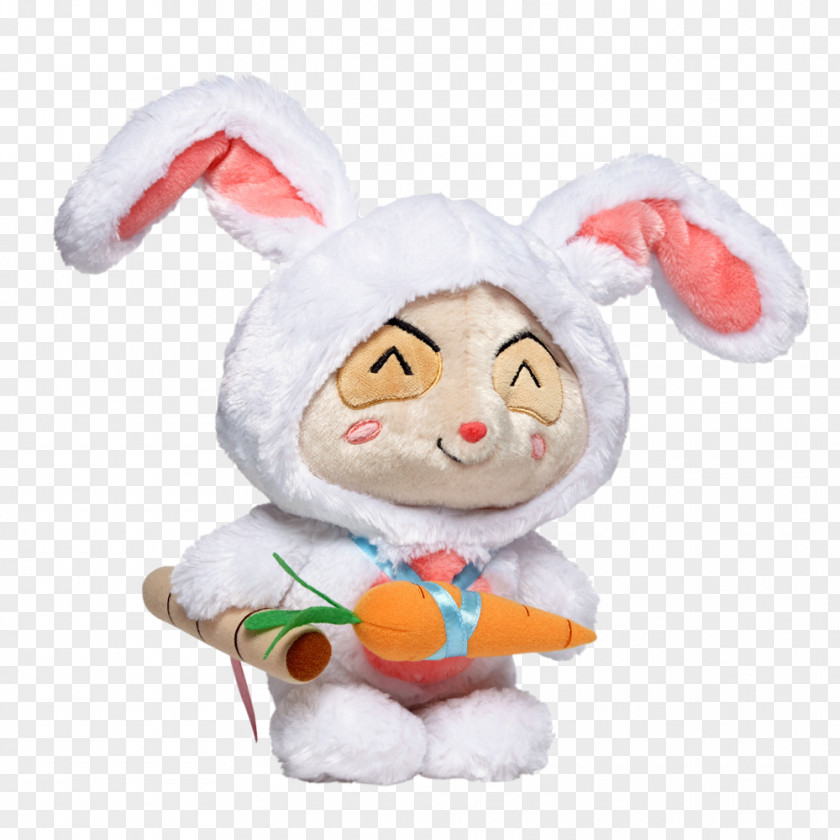 Cartoon Bunny Hand-painted Rabbit Take Radish League Of Legends Defense The Ancients Riot Games Plush Toy PNG