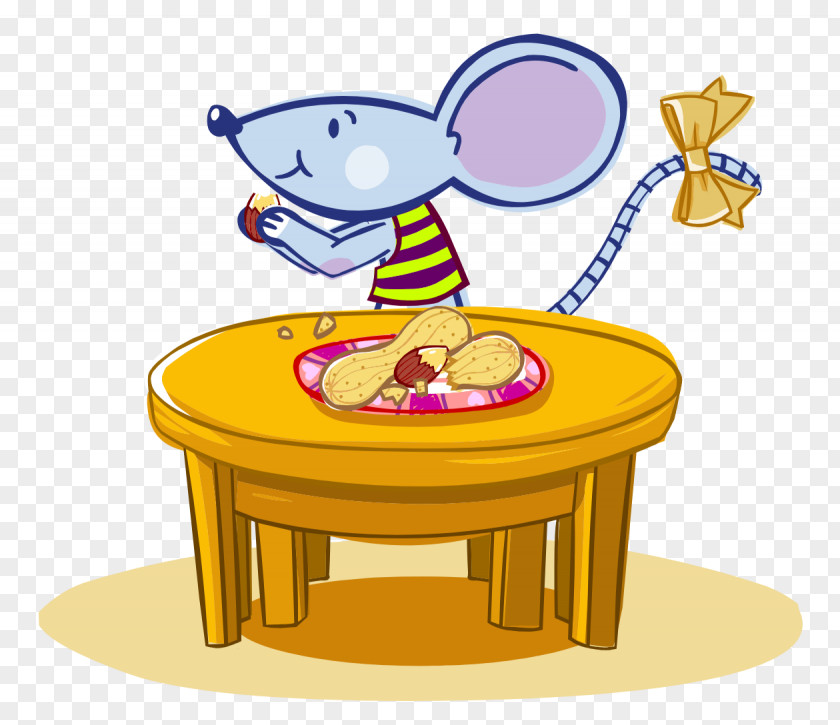 Lovely Hand-painted Cartoon Mouse Eating Peanuts Peanut Animation Illustration PNG