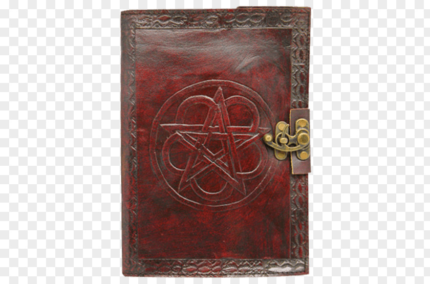 Book Of Shadows Leather Pentagram Paper Embossing Wicca PNG