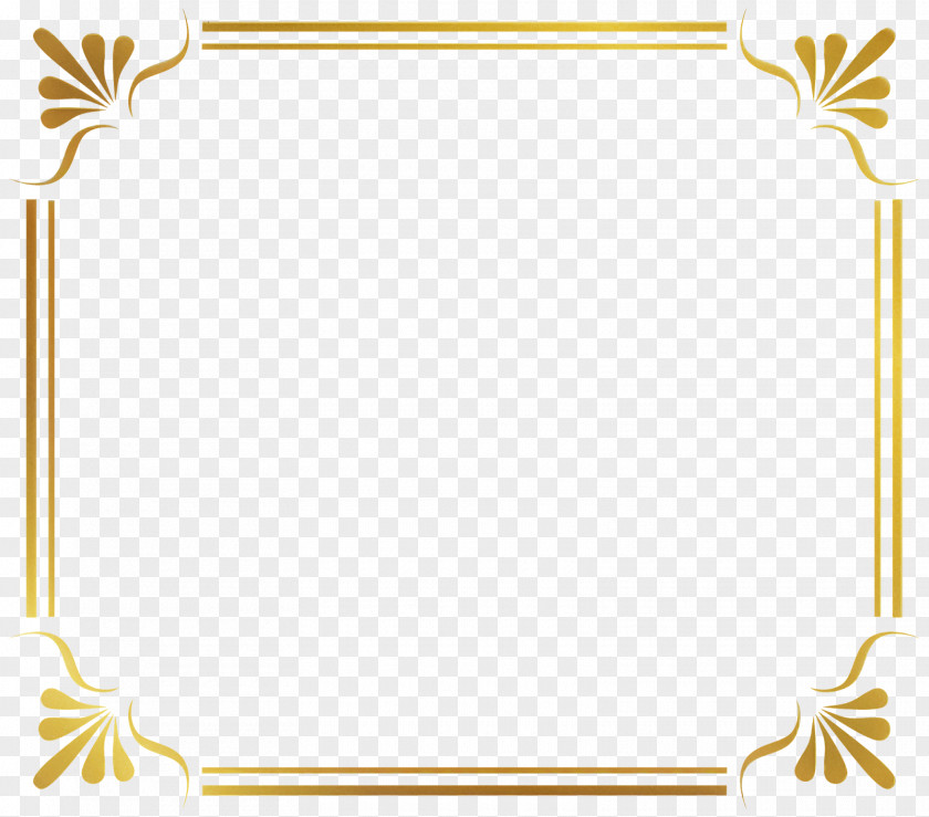 Drawing Line Art Abstract Gold Border Frame PNG