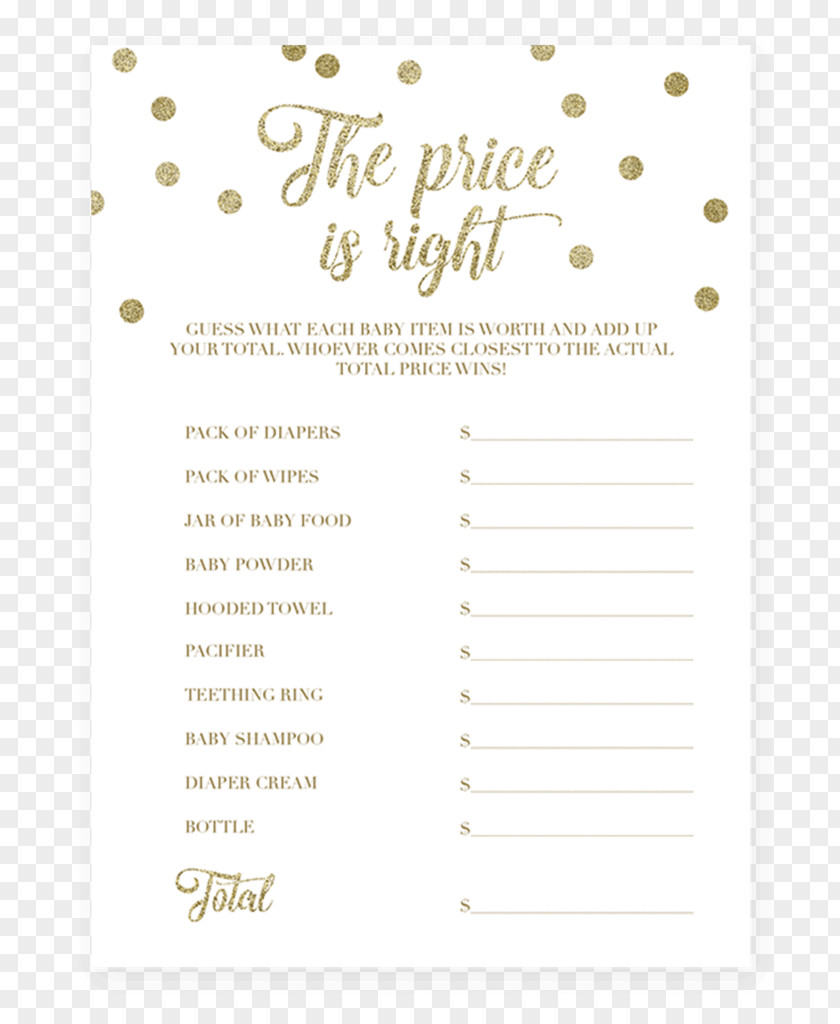 Big Dot Of Happiness Is It The Right Price Baby Shower Game Amscan Guess Wilton PNG