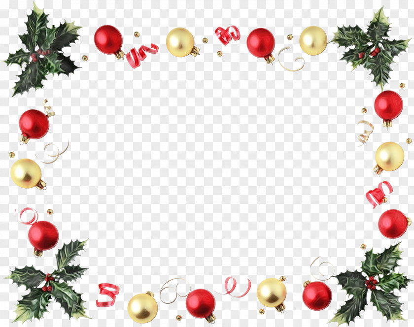 Fir Ornament Background Watercolor Frame PNG