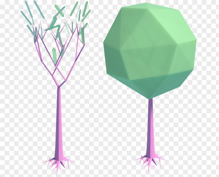 Low Poly Green Product Design PNG