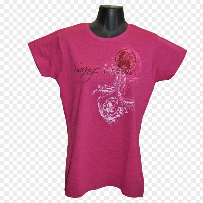 Savage Arms Hat T-shirt Sleeve Neck Pink M PNG