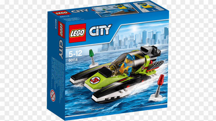 Toy Lego City Minifigure LEGO 60114 Race Boat PNG