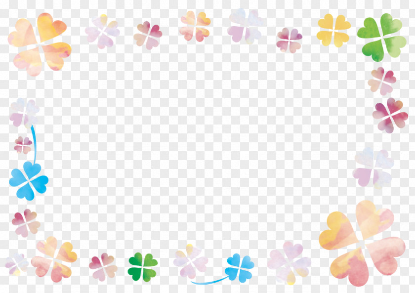 Watercolor Clover Frame. PNG