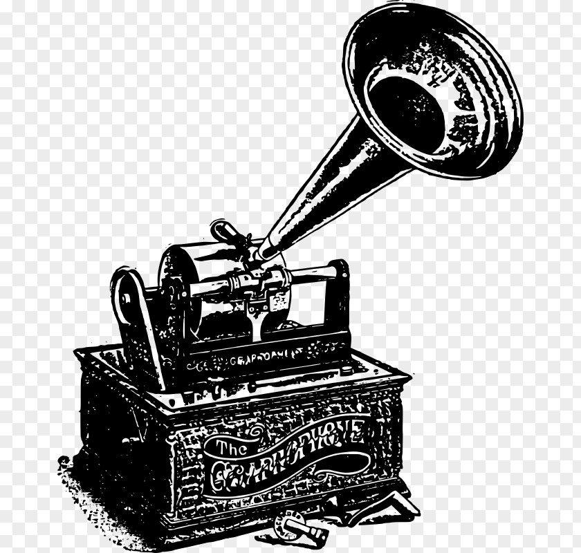 Black And White Phonograph Record Clip Art PNG