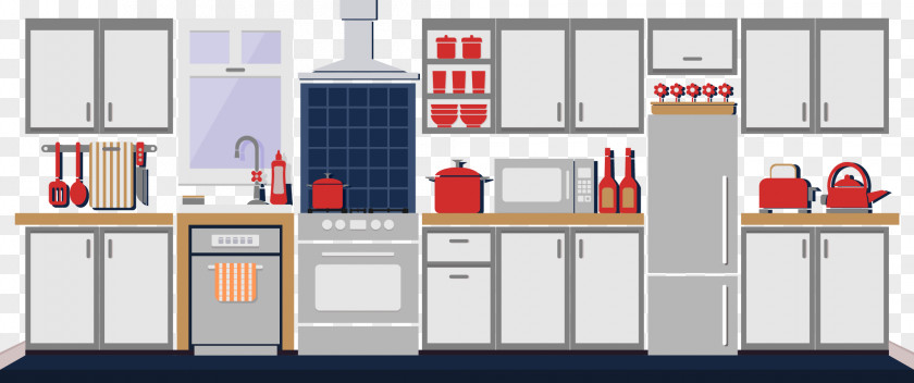 Vector Kitchen Furniture Refrigerator PNG