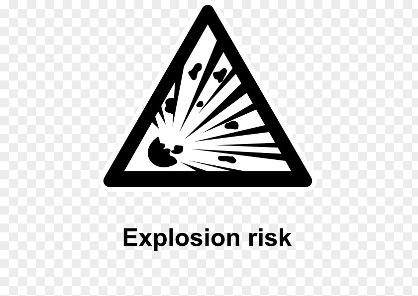 White Explosion Explosive Material Warning Sign PNG