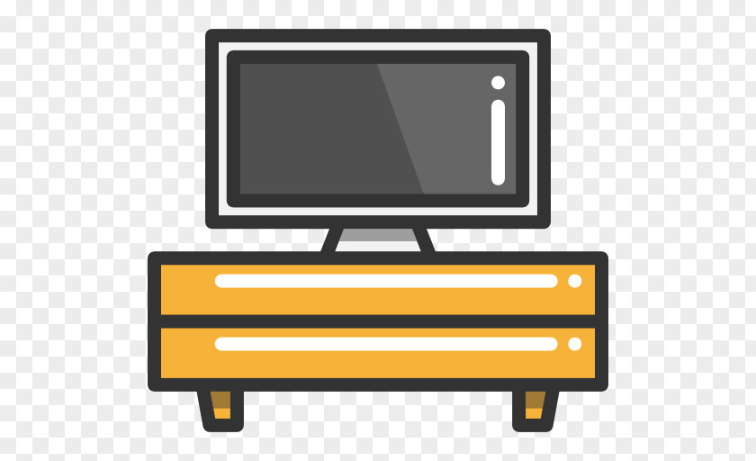 TV Set Table Television Furniture Icon PNG