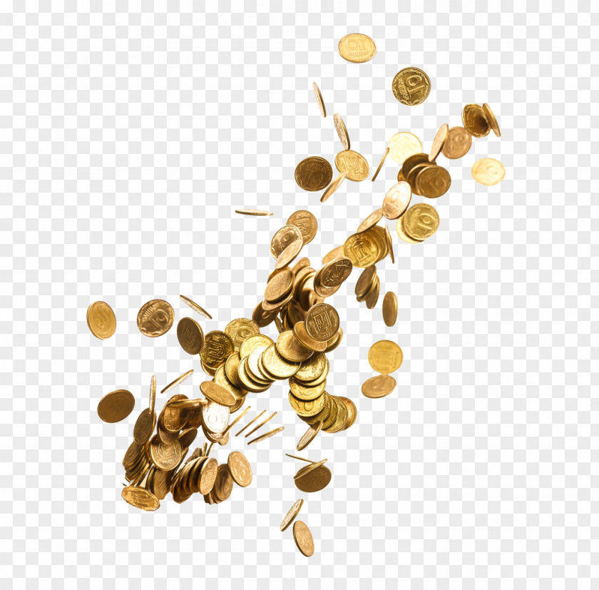 Gold Coins Drift Floating Material Coin PNG