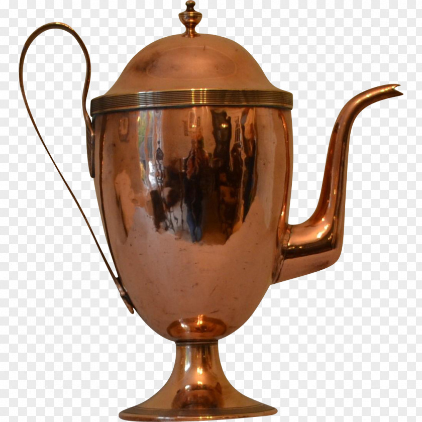 Kettle Copper Coffeemaker Antique PNG
