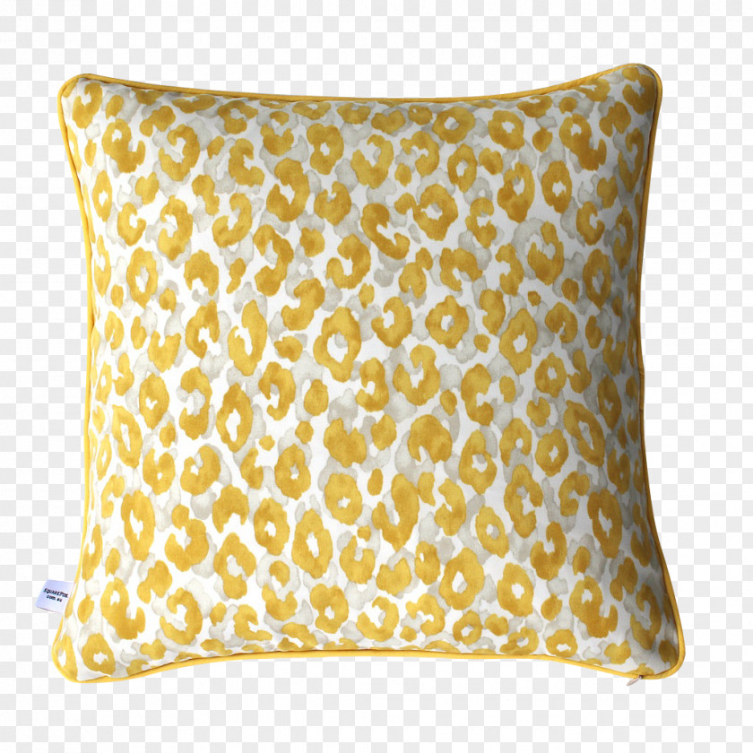 Yellow Cloth Throw Pillows Leopard Cushion Textile PNG