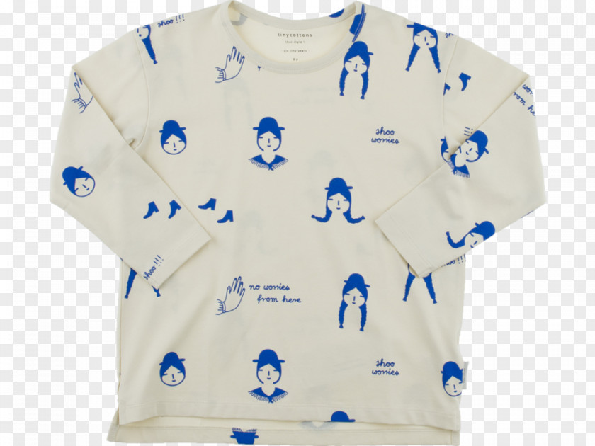 T-shirt Blue Sleeve Tinycottons Sweater PNG