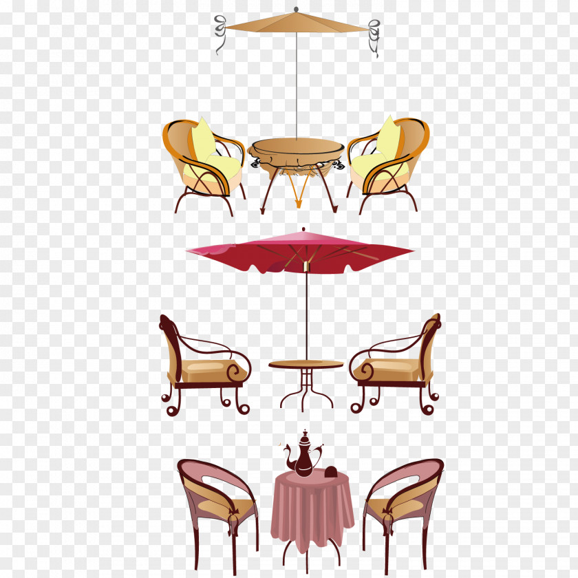 Cafe Chairs Coffee Table PNG