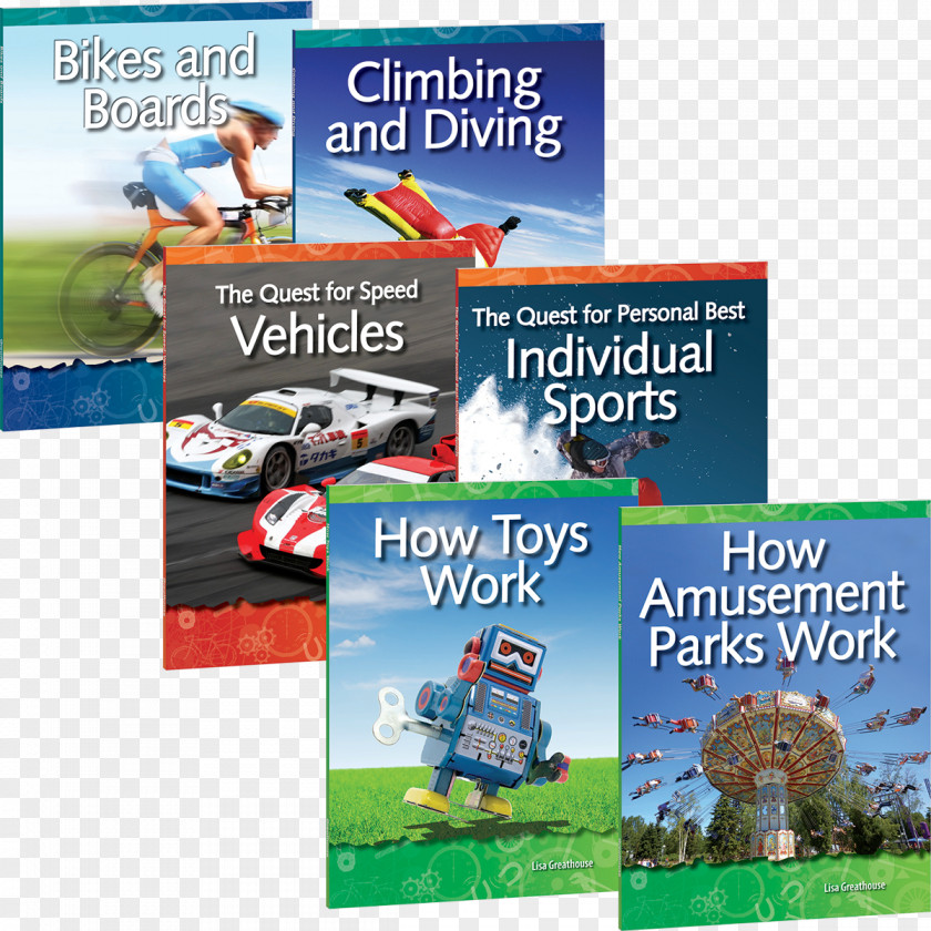 Cover Material Forces And Motion Set Of 6 Physical Science Book Display Advertising PNG
