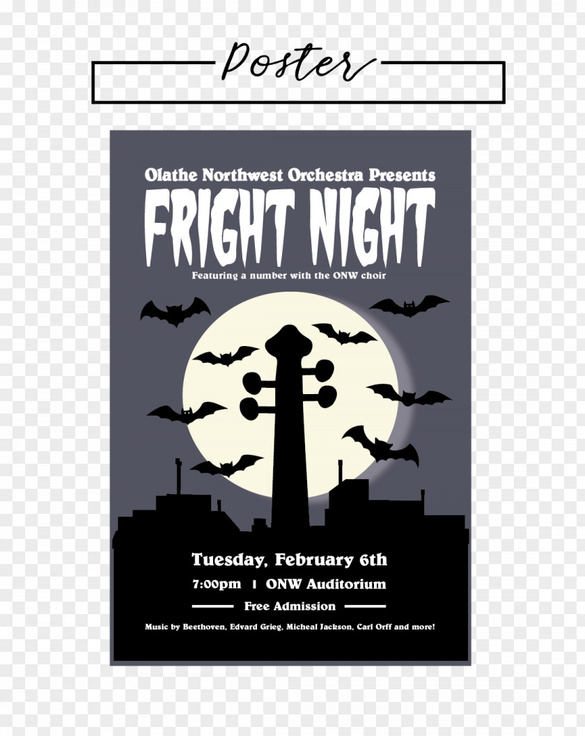 Fright Night Concert Orchestra Auditorium Poster Graphic Design PNG