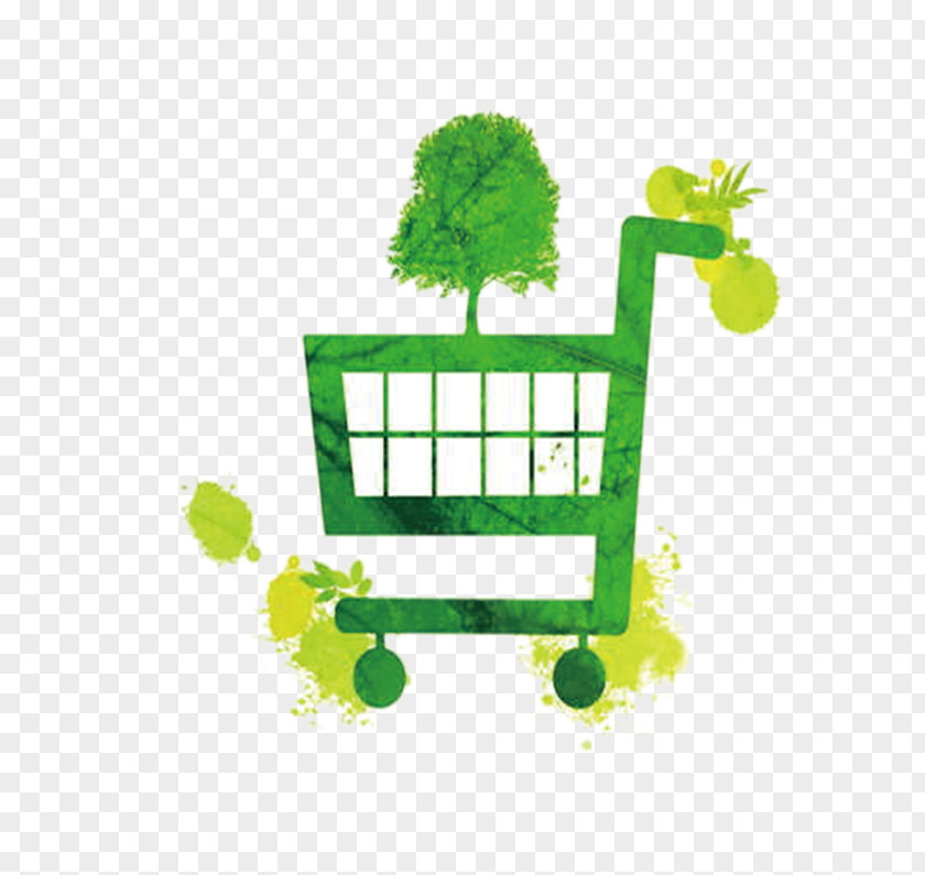 Green Shopping Cart Decoration Pattern Template Clip Art PNG