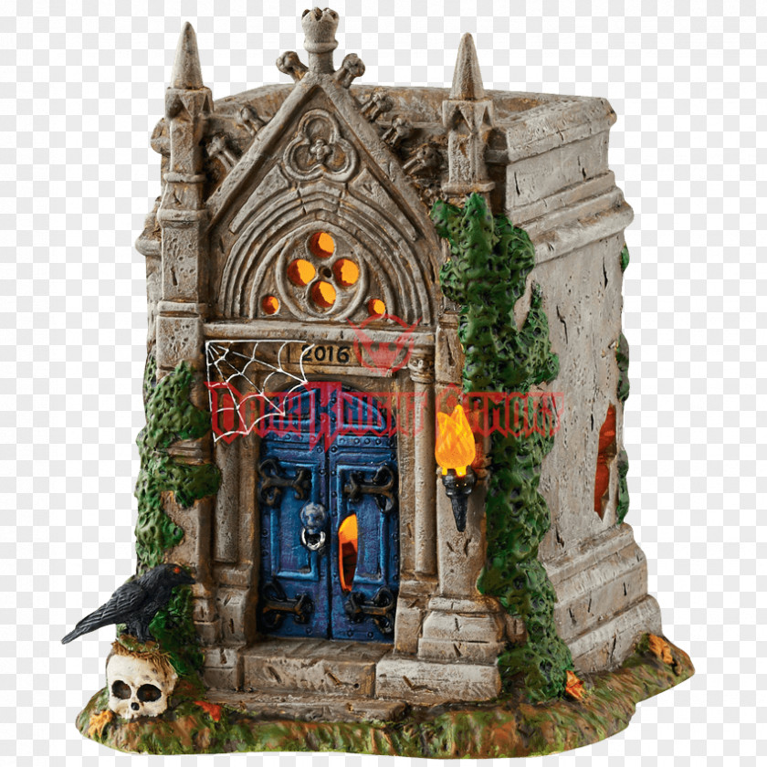 Halloween Display Department 56 Village Rest In Peace Skull Tree Snow Dead Creek Mill Delivery PNG