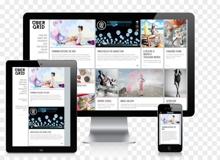 WordPress Grid Responsive Web Design Page PNG