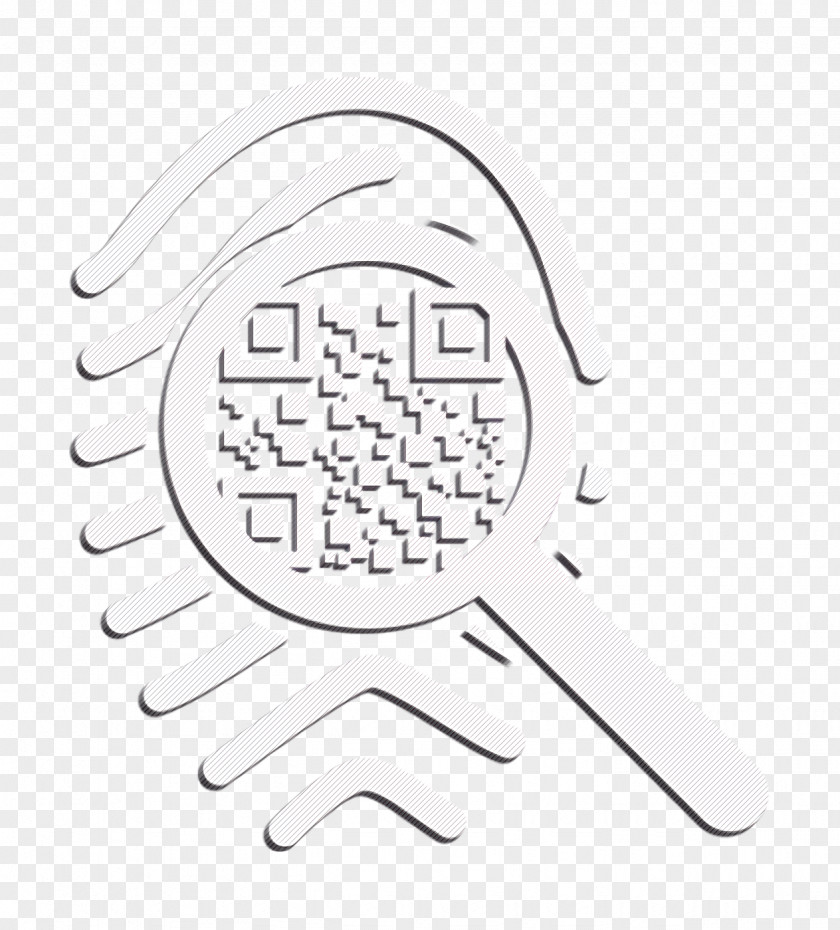Interface Icon Fingerprint QR Code Scanning On A PNG