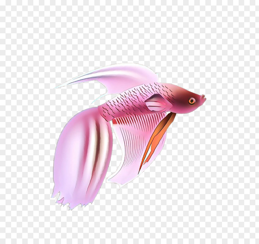 Magenta Fin Fish Cartoon PNG
