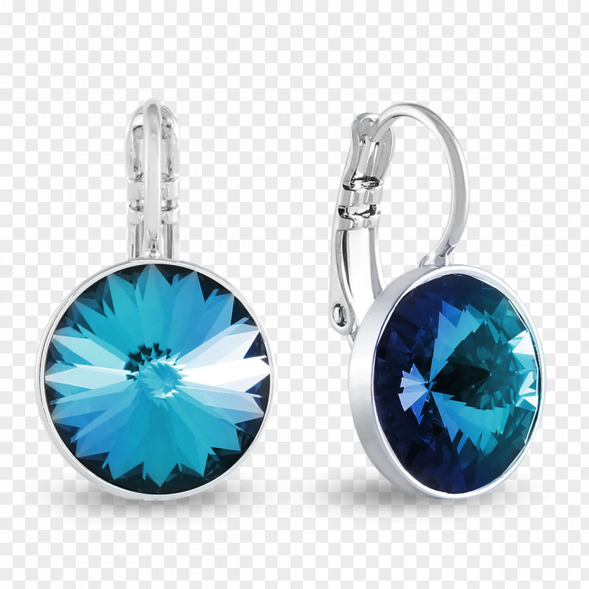 Swarovski Crystal Teardrop Earrings Earring Jewellery Turquoise Silver PNG