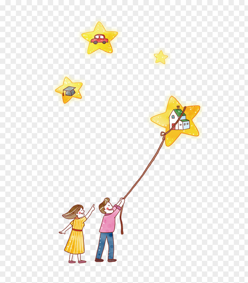 Child Flying A Kite PNG