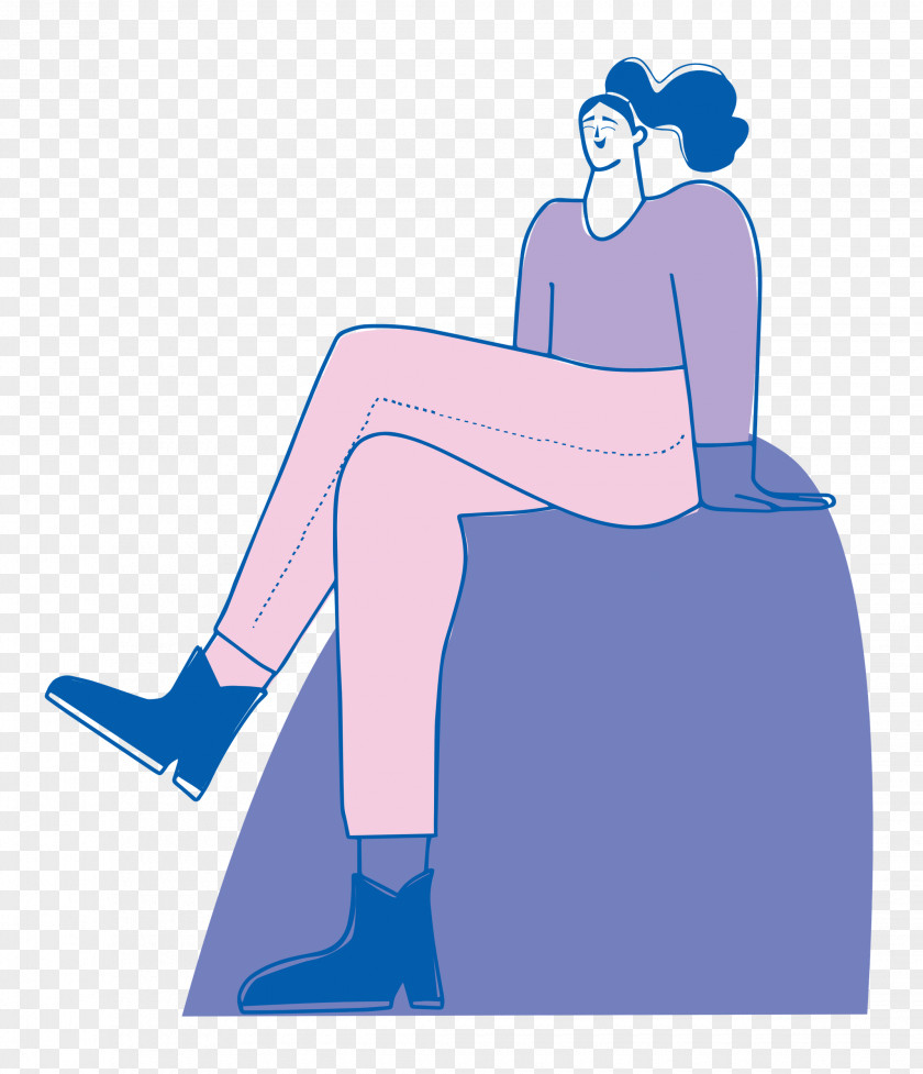 Sitting On Rock PNG