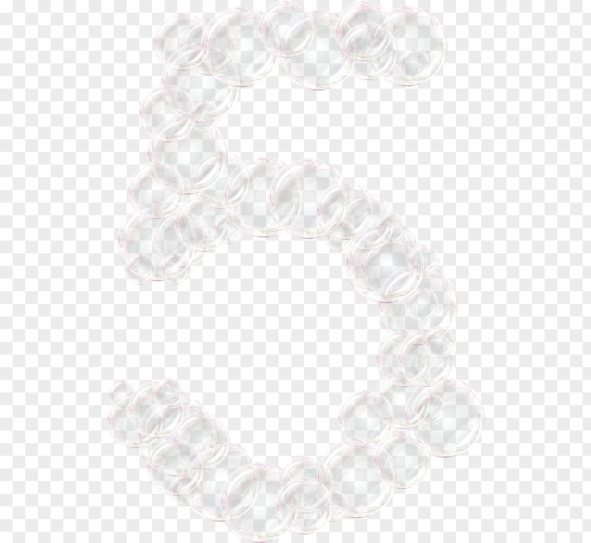 Number 5 White Pattern PNG